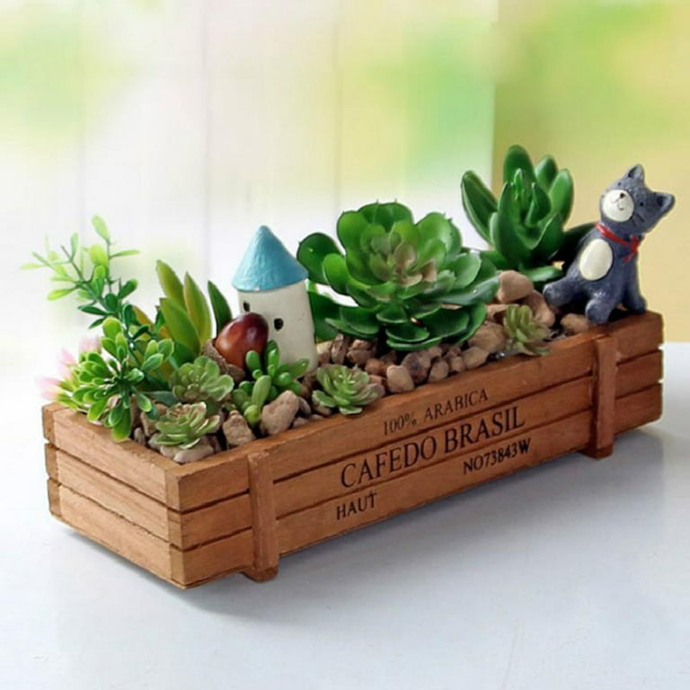 Wood Planter Box Wood Rectangular Planter Whitewashed Wooden Planter Boxes Indoor Decorative Rustic Wooden Box with Inner Plastic Box Floral Boxes for Window Succulent Herb 